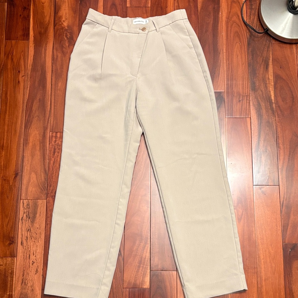 Abercrombie & Fitch Women's Cream Wide Leg Pants